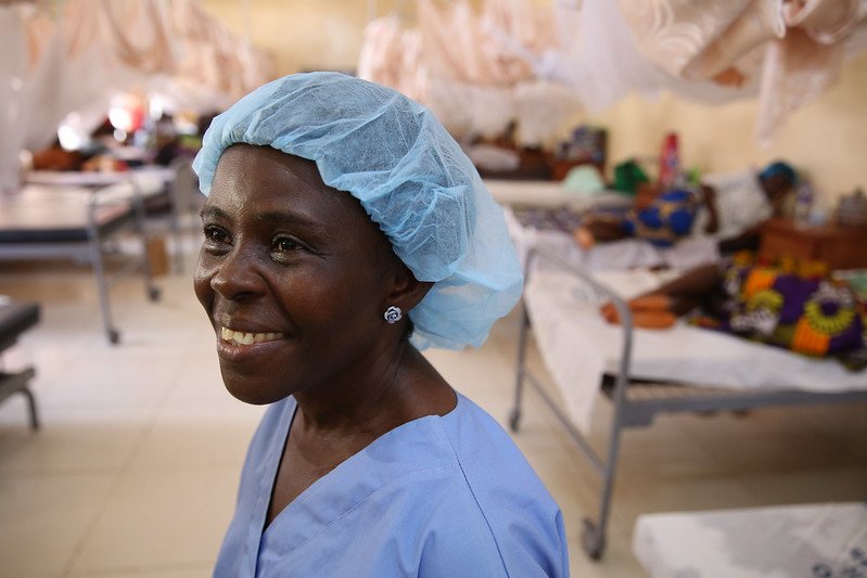 Lucy Barh is a midwife at Redemption Hospital in Monrovia, Liberia. Photo: World Bank/Dominic Chavez.