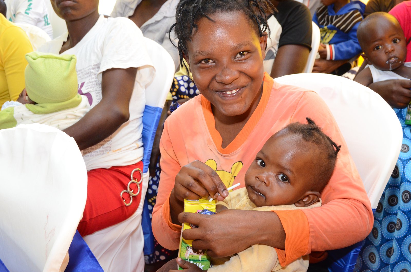 Alice Musimbi receiving 1st dose of RTS,S today