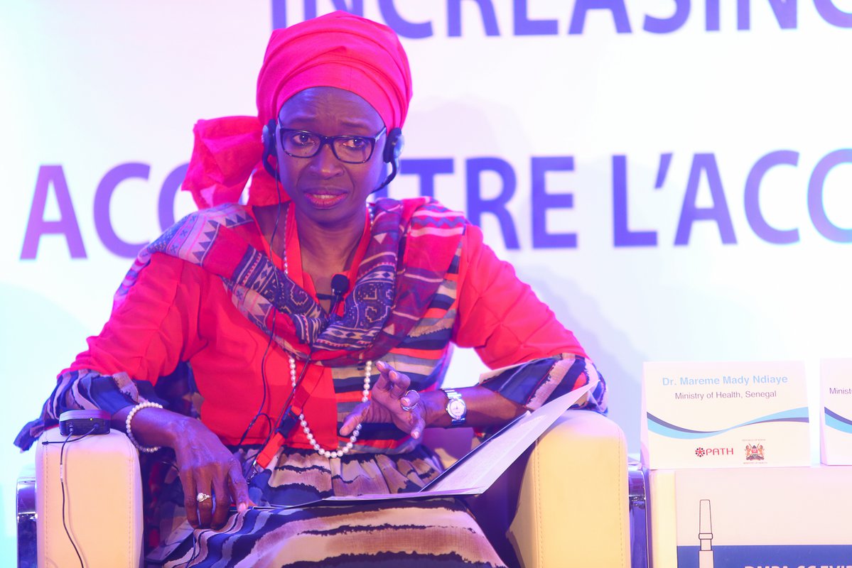 Dr. Mareme Mady Ndiaye, Senegal's Head of Family Planning and a proud Self-Injection Ambassador, speaks as a panelist during a meeting on contraceptive access and choice.