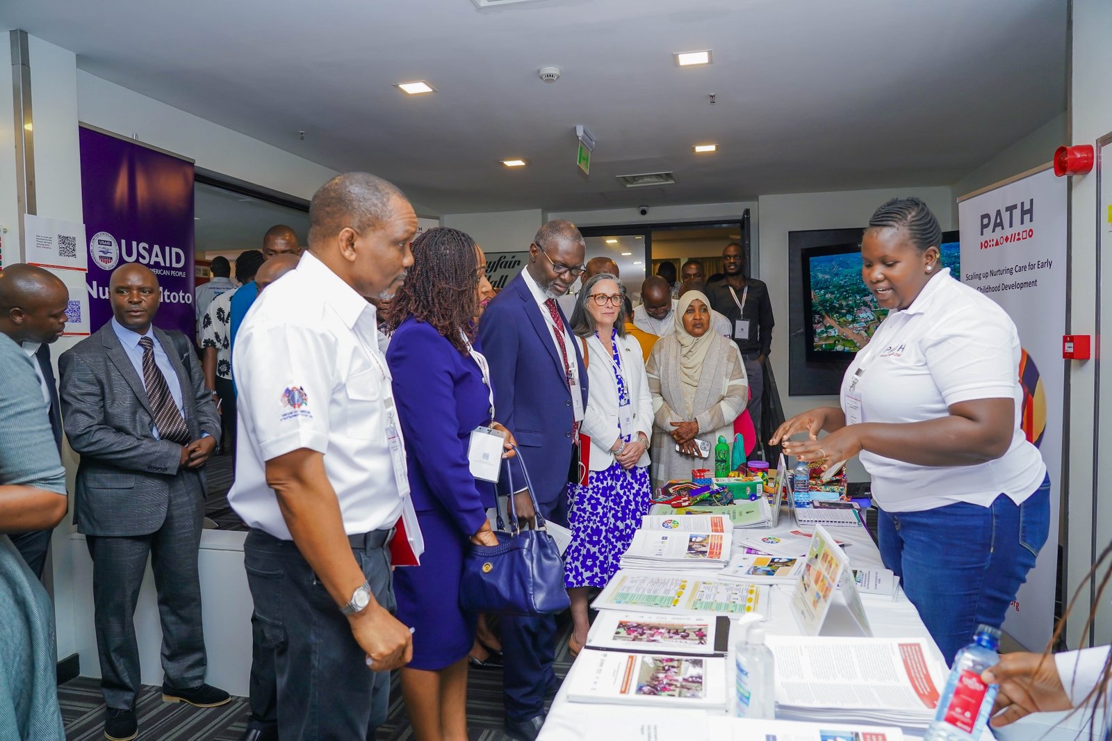 At the exhibition booths, PATH Kenya's Living Labs and Early Childhood Development projects highlight innovative approaches to enhancing health outcomes. Photo: PATH.
