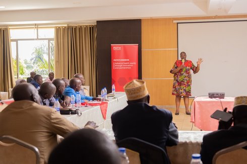 PATH holds an engagement workshop on the malaria vaccine with religious leaders in Uganda's Busoga region. Credit: PATH/Denis Bwire