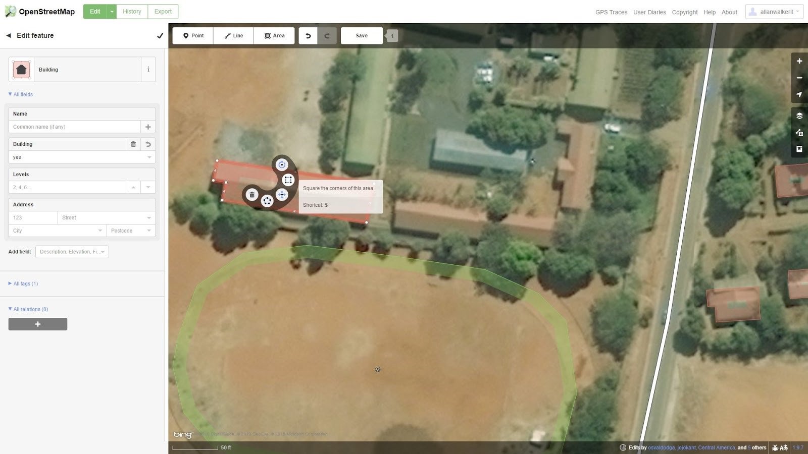 A desktop screen shot of tracing a house.