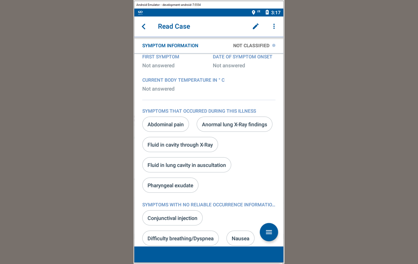 The SORMAS interface
